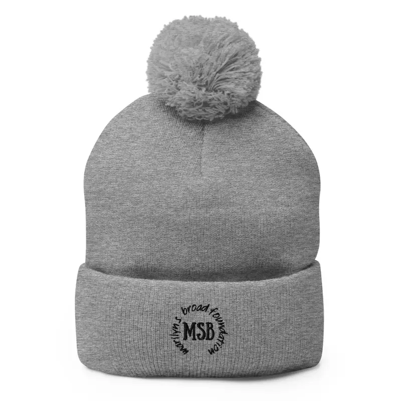 Marilyn S. Broad Monogram Pom Pom Beanie